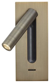 Модерна стенна лампа тъмен бронз с LED - Plaza