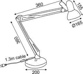 Настолна лампа PENNA, черен, 1хE27