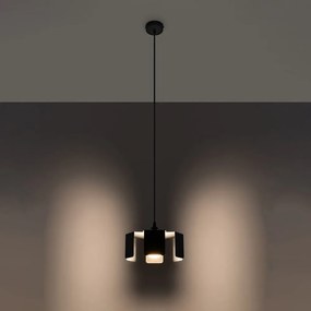 Черно висящо осветително тяло с метален абажур ø 24 cm Rossario – Nice Lamps
