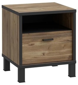 Нощно шкафче OREN кафяво/черно