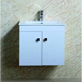 Конзолен PVC шкаф ICP 6140 "ДИВА", Inter Ceramic, с умивалник, 61x40x55см