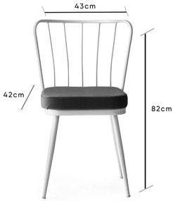 Бело-черни метални трапезни столове в комплект от 2 броя Yildiz - Kalune Design