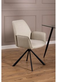 Бежови тапицирани трапезни столове в комплект с подлакътници 2 бр. Glenda – Actona