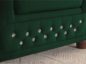 Зелен кадифен разтегателен ъглов диван (ляв ъгъл L форма) York Blik – Ropez