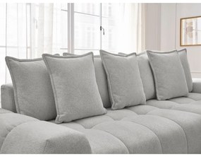 Светлосив шенилов сгъваем/с място за съхранение ъглов диван (десен ъгъл) Everest – Bobochic Paris