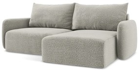 Светлосив разтегателен ъглов диван с място за съхранение (десен ъгъл) Kalena – Makamii