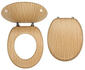FERRO - Тоалетна седалка от MDF с бамбуков декор