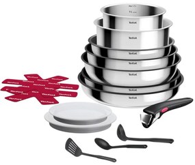 Tefal - Комплект съдове за готвене INGENIO COOK, 15 части, неръждаема стомана