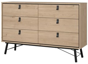 Нисък скрин с дъбов декор в естествен цвят 153x95 cm Ry - Tvilum