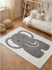 Сив/кремав памучен детски килим подходящ за пране/ръчно изработен 140x200 cm Snuggle Emil – Hanse Home