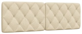4019231 vidaXL Мека табла за легло, кремава, 160 см, плат