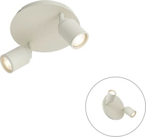 Модерен спот за баня бежов 2 светлини IP44 - Ducha