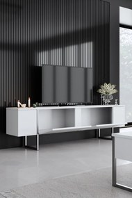 ТВ шкаф Luxe, цвят Бял Сребърен