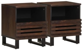 377471 vidaXL Нощни шкафчета, 2 бр, 40x34x46 см, манго масив