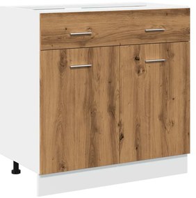 856093 vidaXL Шкаф с чекмеджета "Lyon", дъб Artisan, 80x46x81,5 см, инженерно дърво