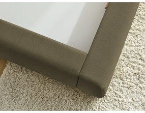 Тъмнозелено тапицирано двойно легло с място за съхранение с решетка 180x200 cm Jagna - Bobochic Paris