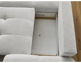 Светлосив шенилов сгъваем/с място за съхранение ъглов диван (ляв ъгъл) Roxelane – Bobochic Paris