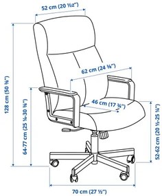 MALM/MILLBERGET/BILLY/OXBERG комбинация - бюро с шкафове и въртящ се стол 794.363.77