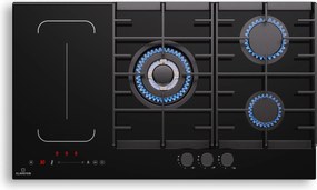 Klarstein MultiChef 5, индукционен и газов готварски плот, 5 зони за готвене, 3 газови горелки, 2 индукционни котлона, FlexZone