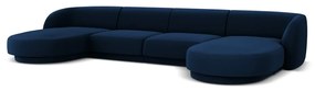 Ъглов диван от синьо кадифе (U-образен) Miley - Micadoni Home
