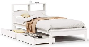 3309816 vidaXL Легло с етажерка за книги, без матрак, 100x200 см, бор масив