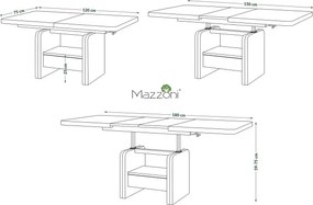 ЛЕКСУС Кафяв дъб/Бежов (Шампанско) - МОДЕРНА РАЗТЕГАТЕЛНА ХОЛНА МАСА С ПОВДИГАЩ МЕХАНИЗЪМ