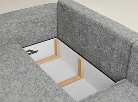 Сив шенилов сгъваем/с място за съхранение ъглов диван (десен ъгъл/L форма) Tonga – Maison de Rêve