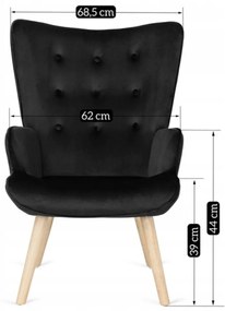 Удобен релаксиращ фотьойл с подложка за крака LOZANO - черен