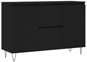 827205 vidaXL Сайдборд, черен, 101,5x35x70 см, инженерно дърво