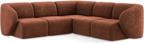 Теракотен шенилов ъглов диван Lani – Makamii