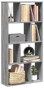 858152 vidaXL Библиотека, сив сонома, 60x20x120,5 см, инженерно дърво