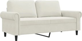 359537 vidaXL 2-местен диван, кремава, 140 см, кадифе