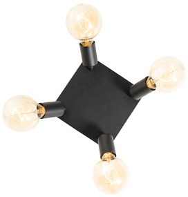 Модерен прожектор черен квадратен 4-светлина - Facil