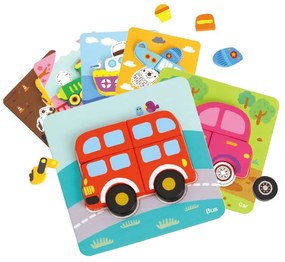 Tooky toy  -  Дървен 3D пъзел 6в1 Transportation TL635