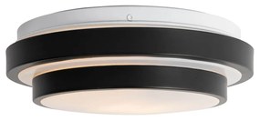 Модерна таванна лампа черна с бяла 25 см IP44 - Walden