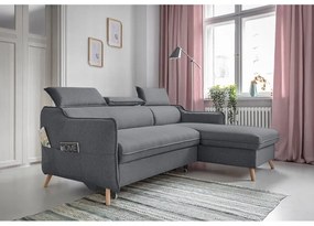 Тъмно сив ъглов разтегателен диван, десен ъгъл Sweet Harmony - Miuform