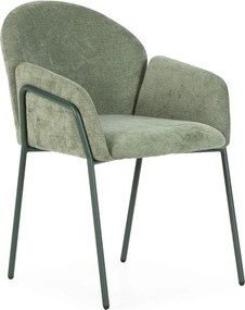 Зелени тапицирани трапезни столове в комплект 2 бр. Aslin – MOME