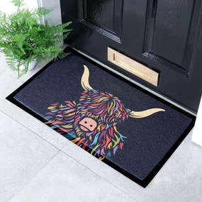 Изтривалка от PVC 40x70 cm Highland Cow – Artsy Doormats