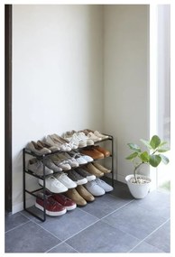 Черен регулируем рафт за обувки с 3 нива Maebashi - YAMAZAKI