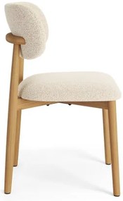 АЛДО Кремаво (тъкан Монза 90)/рамка лакиран дъб - ДЪРВЕН СТОЛ БУКЛЕ ЗА ДНЕВНА, ТРАПЕЗАРИЯ, КУХНЯ РЕТРО