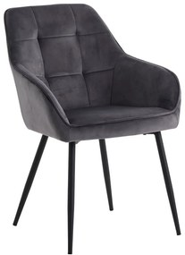 Сиви тапицирани трапезни столове в комплект с подлакътници 2 бр. Nolan Square – Unique Furniture