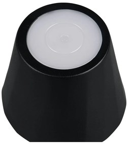 Матово черно LED настолна лампа с метален абажур (височина 21 cm) Diaz – Trio