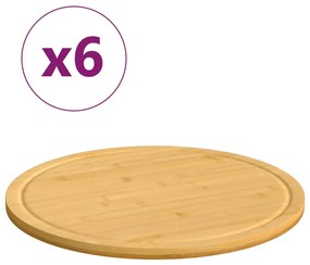 Sonata H Дъски за рязане 6 бр Ø40x1,5 см бамбук