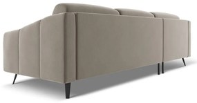 Бежов кадифен ъглов диван (ляв ъгъл) Nalu – Makamii