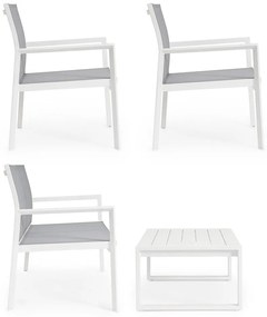 Бял алуминиев градински комплект от за отдих за 4 Kallen – Bizzotto