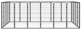 Заграждение за куче черно 20 панела 50x100 см прахово боядисано