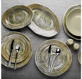 29-частов комплект за хранене, зелен/порцелан