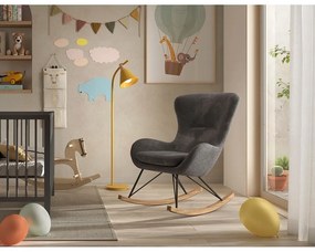 Сив люлеещ се детски стол от плат букле ROCKY – Vipack