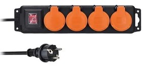 Solight PP333 - Удължител 4 гнезда с ключ 5м IP44