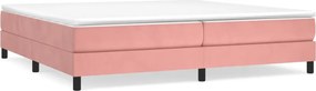 3120795 vidaXL Рамка за легло с пружини, розова, 200x200 см, кадифе